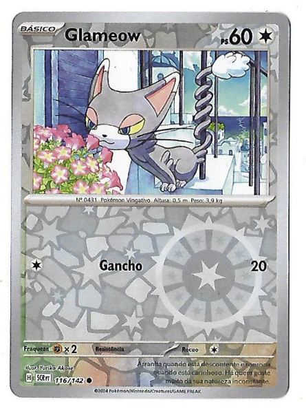 Pokemon Glameow Reverse Foil Escarlate e Violeta Coroa Estelar