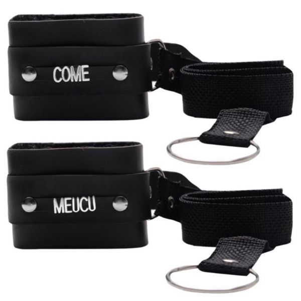 ALGEMA BRACELETE PRETO COM FRASE COR CINZA