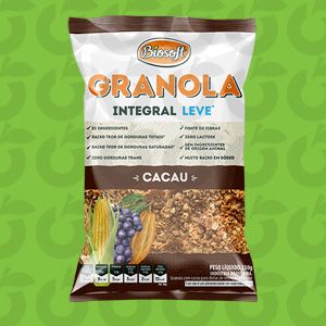 Granola Integral Leve Cacau 230 Gramas Biosoft