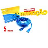 Hub Extensor Usb 5m 2.0 Macho Fêmea Extensão Cabo 5 Metros