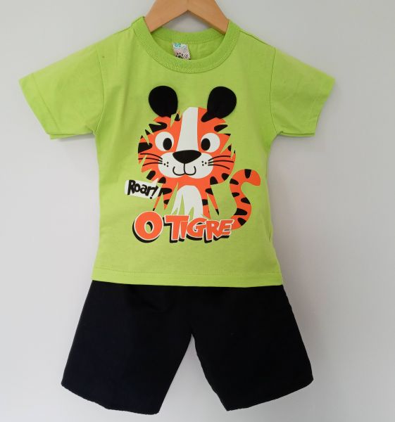 Conjunto Infantil Tigre Verde 3D