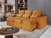 Estofado Retr Recl Ouro Preto 260 3x70 Terracota Inca 20 Idealle