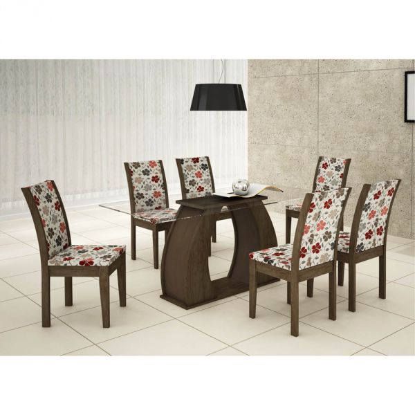 Mesa de Jantar Aurora Com 6 Cadeiras