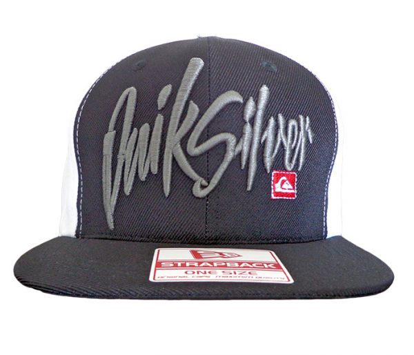 Boné Aba Reta Quiksilver Preto e Branco 85