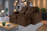 Estofado Retr Ouro Preto 230 2x90 Inca Marrom 17 Idealle