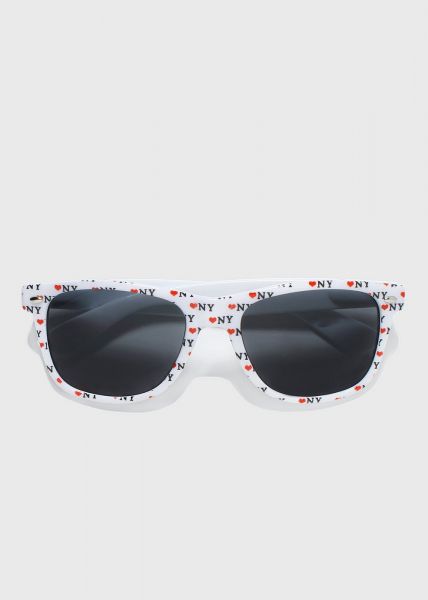 óculos NY Print Sunglasses- branco