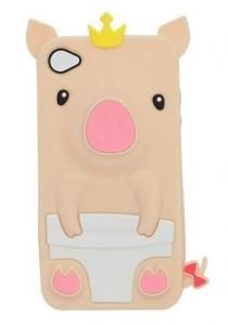 CASE PORQUINHO REI BEGE PARA IPHONE 5 e 5S