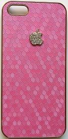 CASE ELEGANTE ROSA MACA APPLE COM STRASS PARA IPHONE 5 e 5s