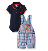 Conjunto Bodies Jardineira Us Polo Assn Original 6-9 Meses Bebês Meninos