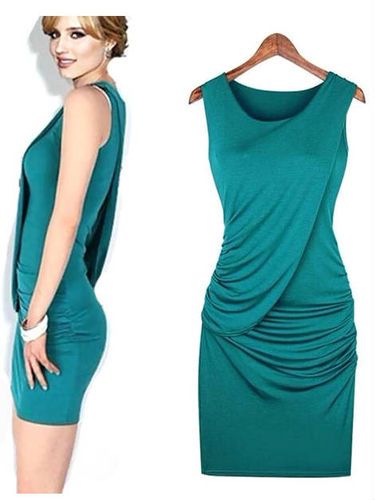 VESTIDO  PRETO VERDE E BEJE
