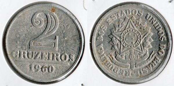 V282-2 - 2,00 cruzeiros 1960 - Tiragem 19.624.000