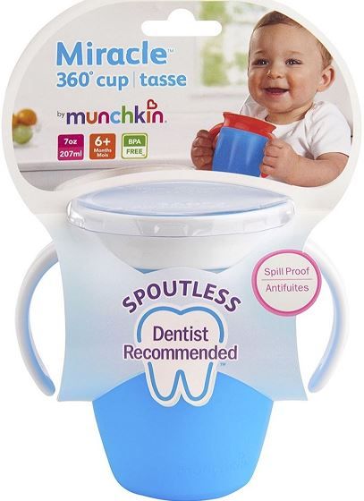 AAC01- Copo de Treinamento com Alças 360° 207ml Azul +6M - Munchkin