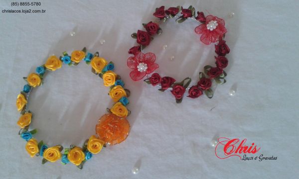 HEAD BAND P - COROA DE FLORES - UNIDADE