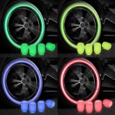 Tampas de válvula luminous para pneu, capa brilhante com brilho fluorescente para decoração de aro d