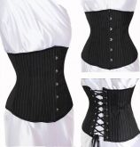 Corselet underbust preto risca de giz