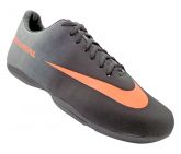 Chuteira Futsal Nike Mercurial Preto, Prata e Laranja