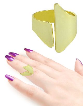 Anel ajustável de falange, feito de chapa, folheado a ouro Cod: AN0418