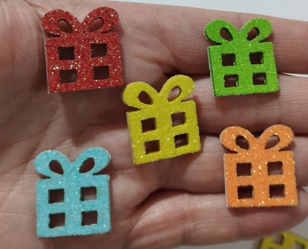 Presente Natal Neon Colorido (120 Adesivos)