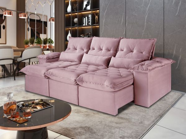 Estofado Retr Recl Ouro Preto 260 3x70 Rose Inca 14 Idealle