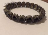 Pulseira Ródio Negro Cristal Preto