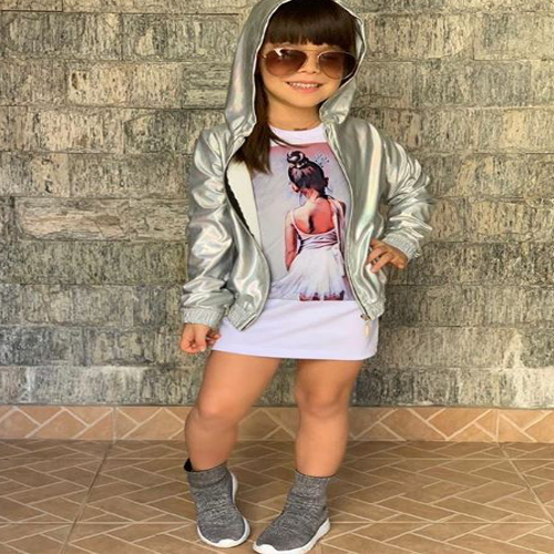 Jaqueta Bomber Prata Infantil