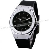 Relógio Esporte Jaguar Prata Pulseira De Borracha