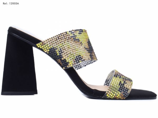 Sandália Tamanco Feminino Nobuck Preto