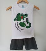 Conjunto Infantil Jacaré Branco 3D