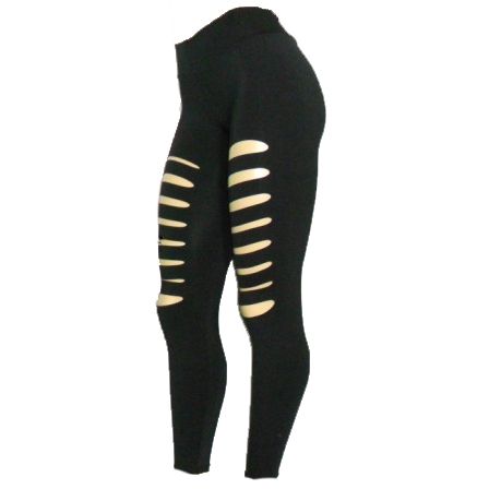 Calça Legging  com Recorte Lase na Coxa