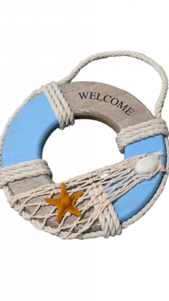 Adorno Enfeite Decorativo Boia de Madeira 16 cm