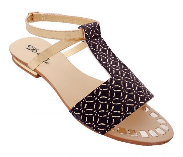 Sandálias Doma Ela Preta e Dourada