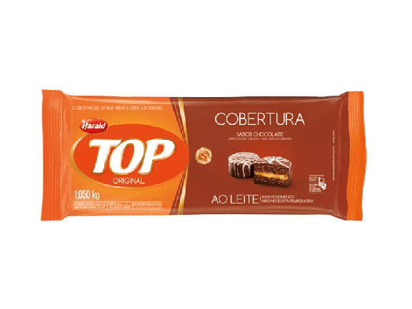 Cobertura em Barra de Chocolate ao leite Harald Top 1kg 1un