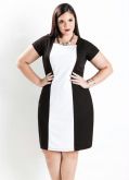 Vestido Plus Size Bicolor Tubinho