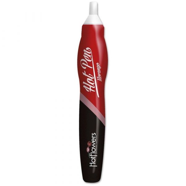 CANETA COMESTÍVEL HOT PEN MORANGO COM CHAMPANHE 35G HOT FLOWERS