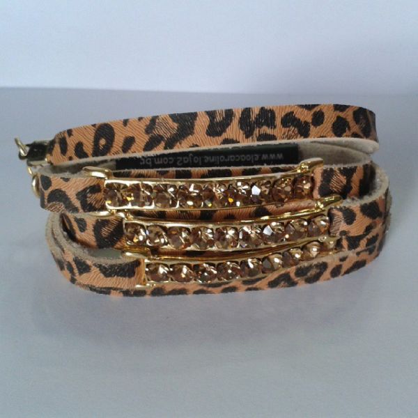 Pulseira de  onça com strass