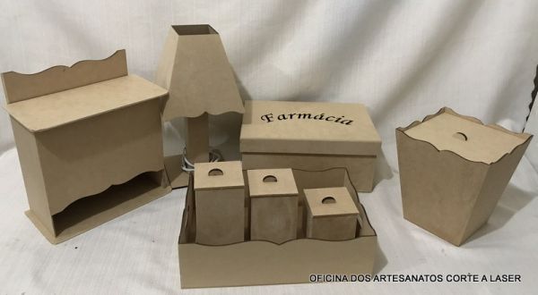 CÓD-KBI01 KIT BEBÊ SIMPLES COMPLETO 5 PEÇAS EM MDF CRU
