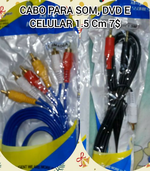 CABO RCA PRA SOM E  VÍDEO E CABO P2 RCA       1,50cm