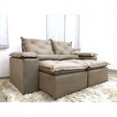 Estofado Retratil Reclinavel Fenix 230 2x115 Veludo Capuccino 02 Diviminas