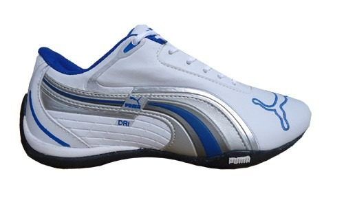 Tênis Puma Dri Branco E Azul Mod:10061