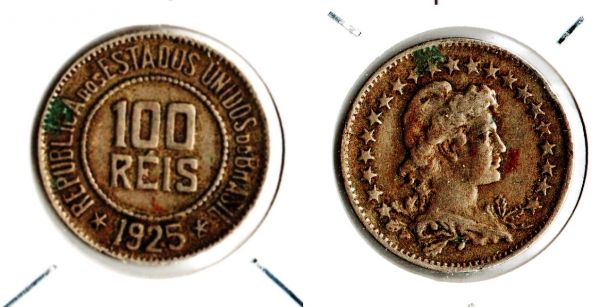 V079-1 - 100 Réis 1925  -Tiragem 2.502.000