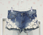 Shorts Jeans em Renda Cod 49.