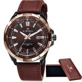 Relogio Masculino De Pulso Pulseira De Couro Esporte Origina