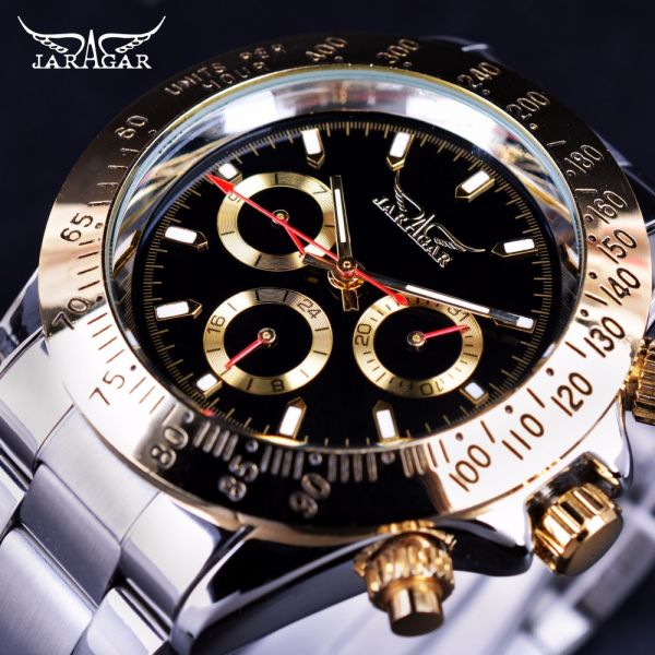 Relógio Masculino De Luxo Dourado-prata Homens Elegantes Top
