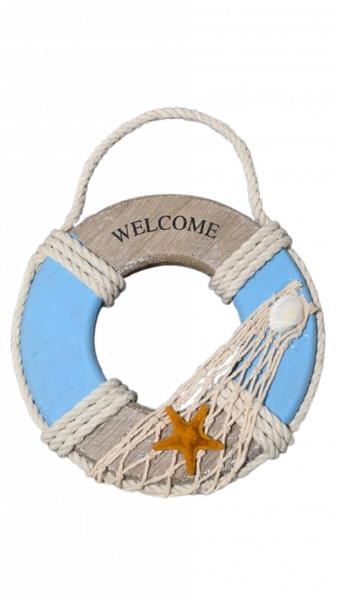 Adorno Enfeite Decorativo Boia de Madeira 16 cm