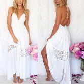 Vestido Longo Branco Com Costas De Fora