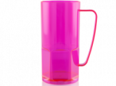 CANECA SEXTAVADA 400 ML  NEON ROSA