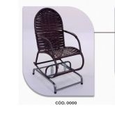 Cadeira de Balanco de Aco Juno Junco Sintetico Marrom ou Castanho King Confort
