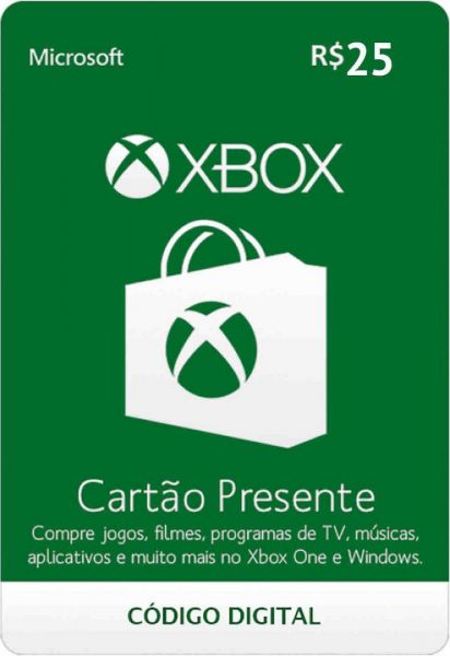 RECARGA VALE PRESENTE  XBOX LIVE GOLD  25R$