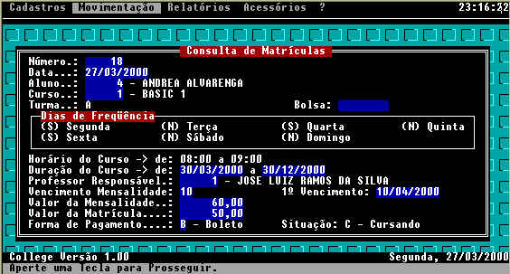College - Administração Escolar (Cursos)