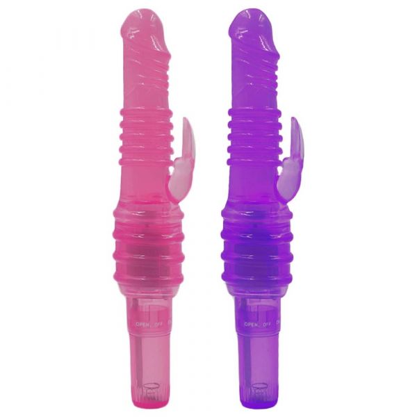 Vibrador com Relevo Anelado e Estimulador Coelho, (pagamento em dinheiro 10% desconto)